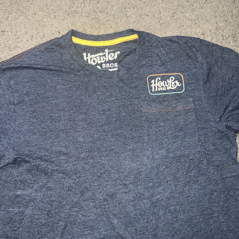 Howler Bros Shirt Mens M Navy Crewneck Graphic Logo Cotton Polyester Flannel